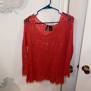Orange/Coral sweater/coverup